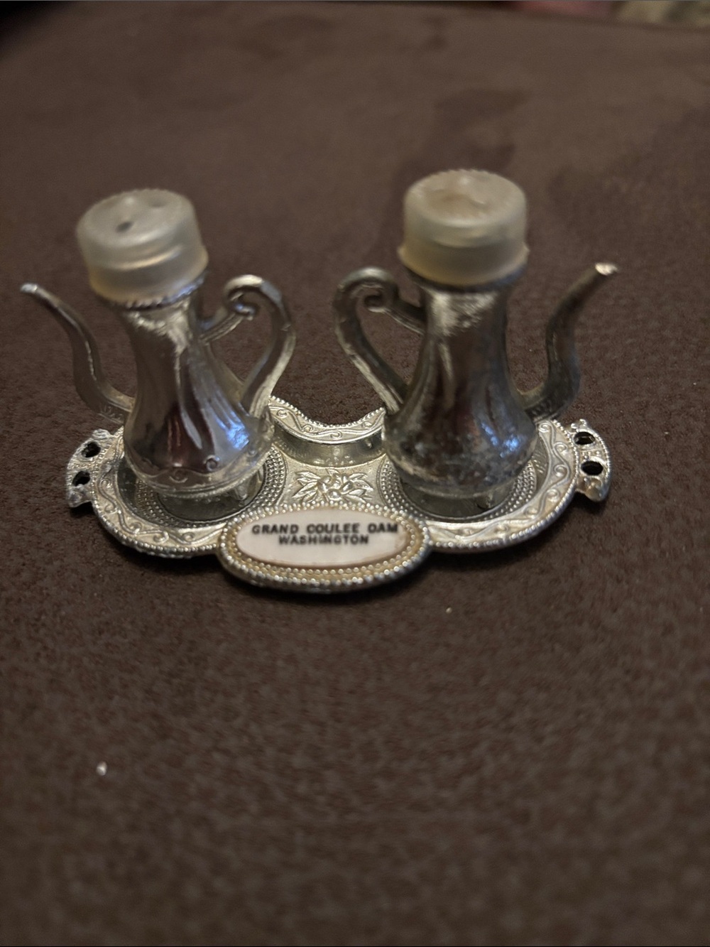 Grand Coulee Dam Washington Silver Salt and Pepper Set
